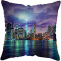 Axyaa Moonlit Waterfall Mountain Landscape Pillow Covers