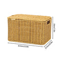 Axyaa Imitation Rattan Woven Storage Box with Lid - Home Organizer Basket