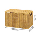 Axyaa Imitation Rattan Woven Storage Box with Lid - Home Organizer Basket