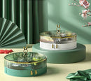 Axyaa Double Deck Fruit Tray - Rotating Storage Box for Snacks and Melon Seeds