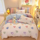 Axyaa Rainbow Dual-color Flannel Duvet Cover - Soft & Cozy Winter Bedding