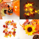 Axyaa Gold Maple Leaf & Sunflower Vines with Pumpkin LED Light