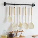 Axyaa 5-Piece Silicone Kitchen Utensil Set White Non-Stick Cooking Tools