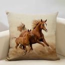 Axyaa Tropical Style Running Horses Pillowcase Home Decor Square Linen Animal Pillow Case
