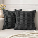 Axyaa Green Corduroy Throw Pillow Covers Set 20x20Inch for Couch Sofa Bed