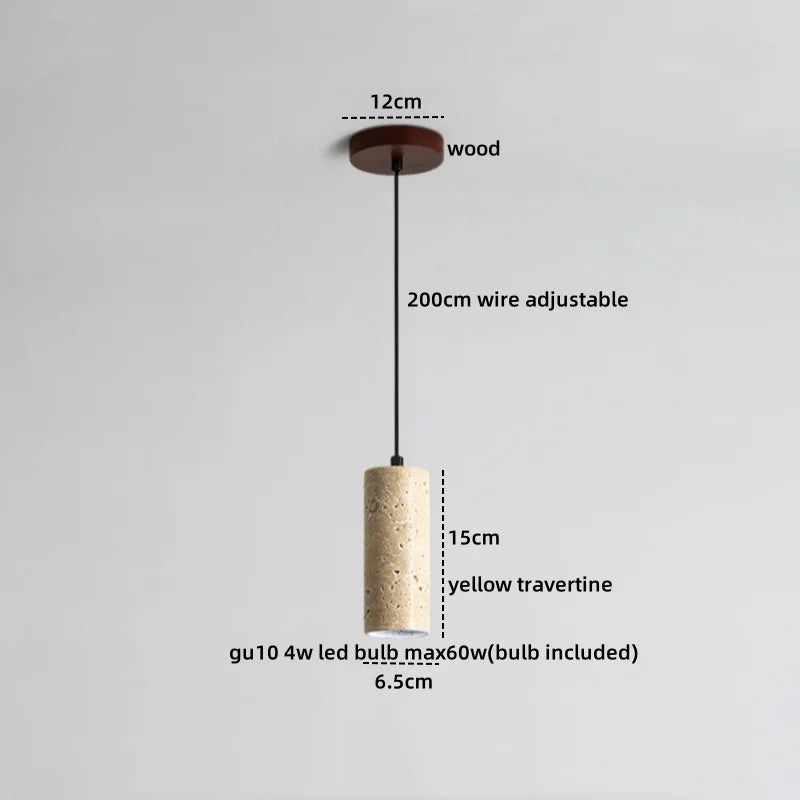 Axyaa Travertine LED Pendant Lamp for Bar, Bedroom, Living Room - Small Hanging Lights