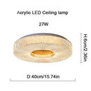 Axyaa Acrylic Round LED Ceiling Light Fixture for Bedroom Living Room Balcony