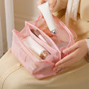 Axyaa Mesh Pillow Beauty Bag: Large Capacity Cosmetic Organizer with Partitions