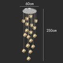Axyaa Modern LED Ring Stairs Pendant Light Chandeliers for Living and Dining Room
