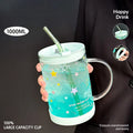 Axyaa Glass Measuring Cup with Lid, Handle & Scale – Clear Multifunction Mug