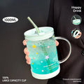 Axyaa 1000ML Glass Measuring Cup with Lid, Handle & Scale - Clear, Multifunction, Home Kitchen Mug