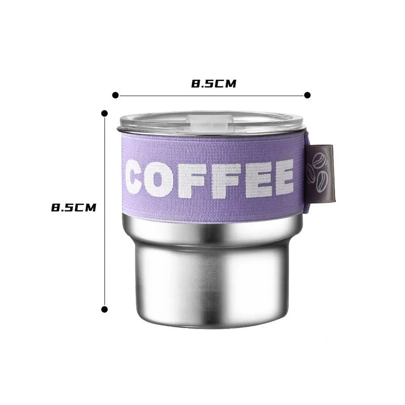 Axyaa Stainless Steel Insulated Coffee Mug Lid Leakproof Portable Water Cup