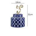 Axyaa Blue & White Porcelain Vase Jar: Classic Chinese Home Decor & Organization