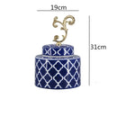 Axyaa Blue & White Porcelain Vase Jar: Classic Chinese Home Decor & Organization