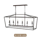 Axyaa Rectangular Black Candle Chandelier in Nordic Industrial Style