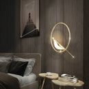 Axyaa Golden Bird LED Wall Lamp: Rotatable, Novelty Bedroom Sconce