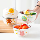 Axyaa Kids Rabbit Ceramic Rice Bowl - High Temp Resistant & Creative Cartoon Design