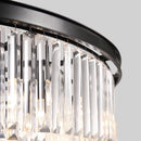 Axyaa Black Crystal Gold Chandelier Pendant Light