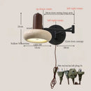 Axyaa Nordic Minimalism LED Wall Sconce Yellow Travertine Pull Chain Switch