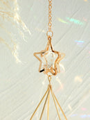 Axyaa Gold Suncatcher Air Plant Holder with Crystal Home Decor