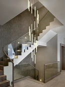 Axyaa Long Strip LED Pendant Lamp for Staircase, Hotel Lobby & Villa Creative Decor