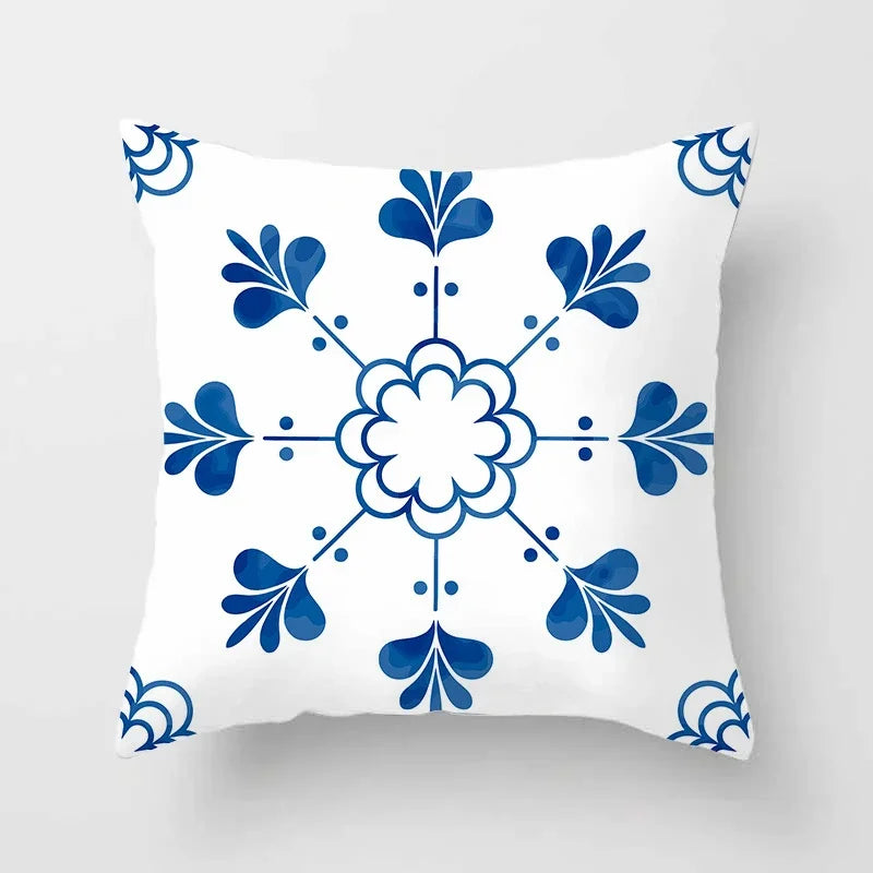 Axyaa Blue Mandala Pattern Pillow Case 45*45cm