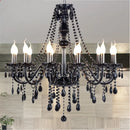 Axyaa Black Crystal Chandelier Vintage Retro Lighting for Bedroom Hallway Kitchen Loft