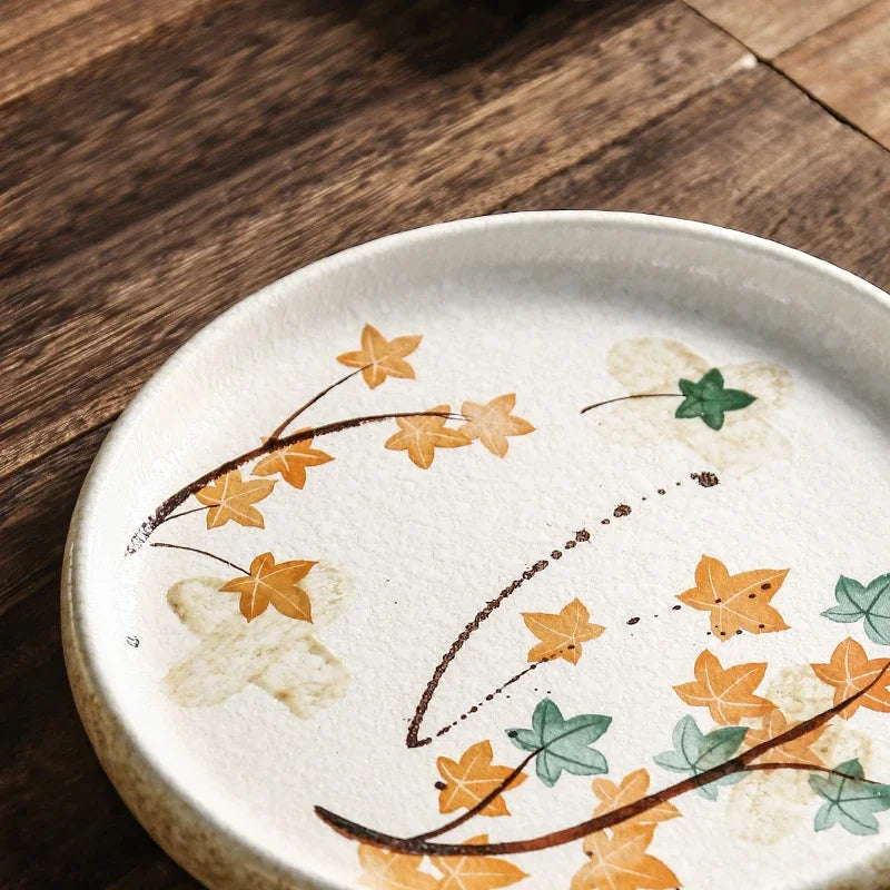 Axya Ceramic Plate Set: Simple & Elegant Japanese Style for Home Dining