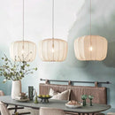 Axyaa French Fabric Apple Pendant Lamps - Cream Nordic Bar Lighting Fixtures