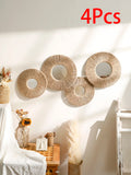 Axyaa Hand Woven Boho Mirror Set for Aesthetic Room Decor