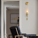 Axyaa Gold Glass Wall Sconce Modern Nordic Retro Vintage Living Room Light