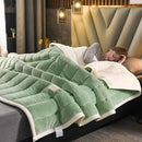 Axyaa Cozy Lamb Fleece Blanket for Winter - Thick & Warm Solid Color Nap Blanket