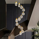 Axyaa Crystal Chandelier Stair Pendant Living Room Interior Lighting