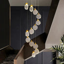 Axyaa Crystal Chandelier Stair Pendant Lamp Living Room Pendant Lights Interior Lighting