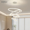Axyaa Black LED Rings Circle Pendant Lamp for Modern Ceiling Lighting