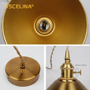 Axyaa Vintage Golden E27 Pendant Lamp with Plug for Living Room
