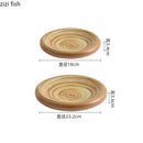 Axyaa Coarse Ceramic Double Layer Sushi Dessert Serving Plate for Molecular Cuisine