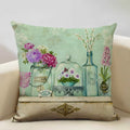 Axyaa Vintage Flower Cushion Cover 45x45cm Square Pillow Case Nostalgic Design