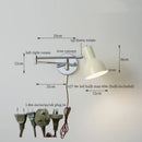 Axyaa Cream LED Swing Long Arm Wall Lamp for Living Room & Bedroom