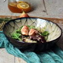 Axya Ceramic Noodle Soup Bowls - Fission Pattern - Large Vegetable Bowls