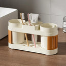 Axyaa Bathroom Essentials Set: Toothbrush Holder, Toothpaste Shelf, Cup Holder