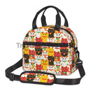 Axyaa Cute Cats Thermal Lunch Bag: Insulated Bento Tote for School & Office