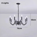 Axyaa Rustic Industrial Candle Chandelier Pendant Light for Living Room Dining Bar