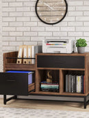 Tribesigns Axyaa Rustic Brown File Cabinet with 2 Drawers, Lateral Filing Printer Stand