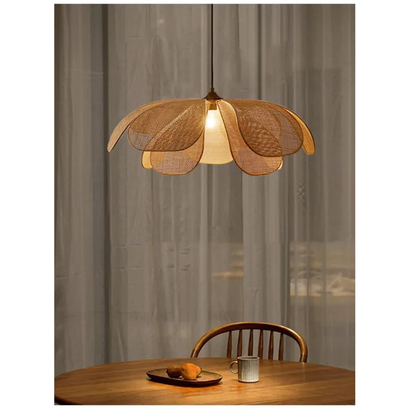 Axya Bamboo Woven Chandelier: Elegant Japanese Style for Quiet Living Spaces