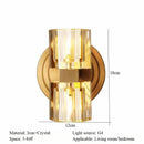 Axyaa Nordic Copper Crystal Wall Lamp for Living Room Bedroom Staircase