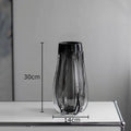 Axyaa Gray Glass Vase Hydroponics Desk Decoration Floral Vases Room Aesthetic Decor