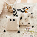 Axyaa Halloween Tuft Embroidered Pillowcase - Festive Cotton Cushion Cover