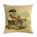 Axyaa Halloween Skull Linen Pillowcase 45*45cm