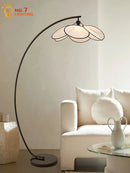Axyaa Wabi-sabi Rattan Fishing Floor Lamp LED E27 Retro Design Petal Standing Lamp